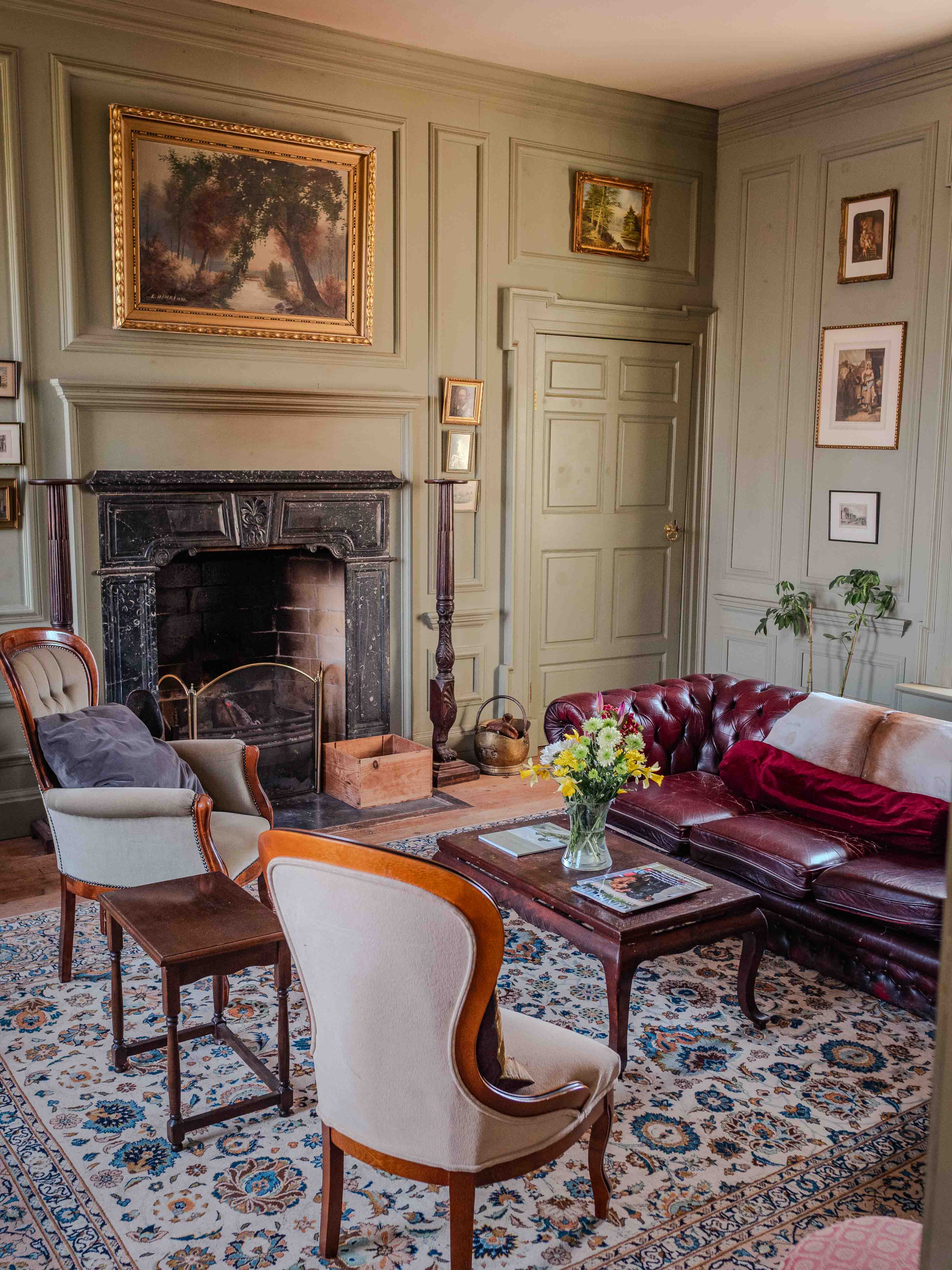 A period reception room in the Georgian house at Ballinderry Park