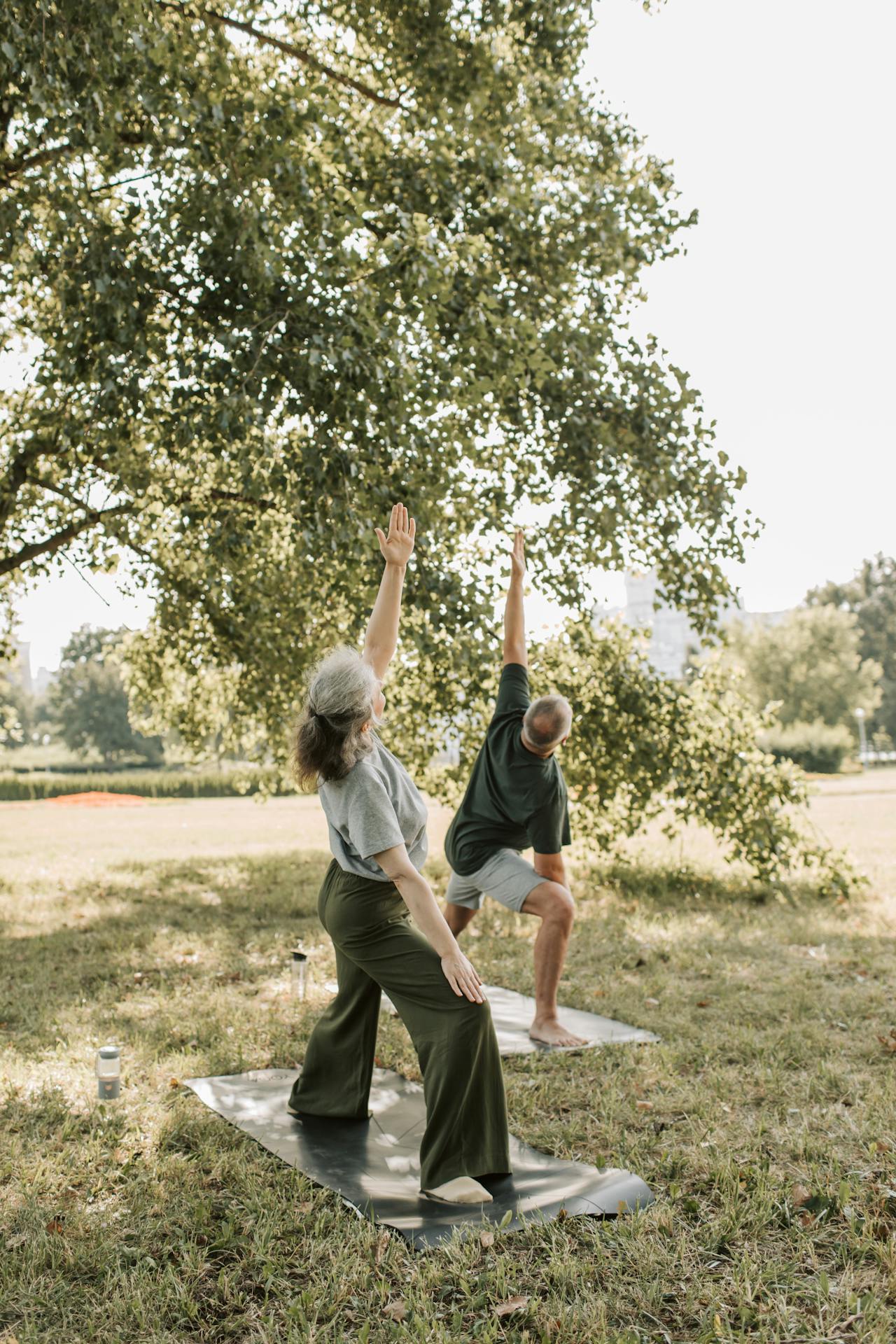 Yoga session on the grounds at Ballinderry Park